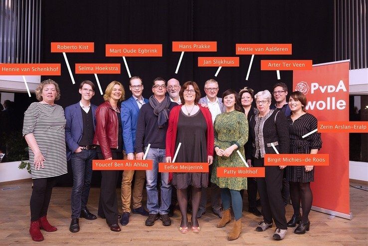 Kandidaten PvdA Zwolle voor gemeenteraadsverkiezingen 2018 bekend - Foto: Ingezonden foto