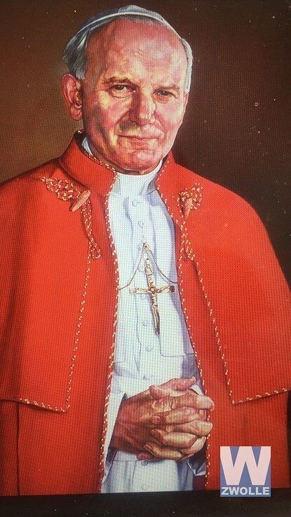 Expositie in Statenzaal; From the Psychedelic to the Vatican - Foto: Schilderij Paus: Kunstenaar: Bruce Atherton, Title: Pope John Paul II. 2006