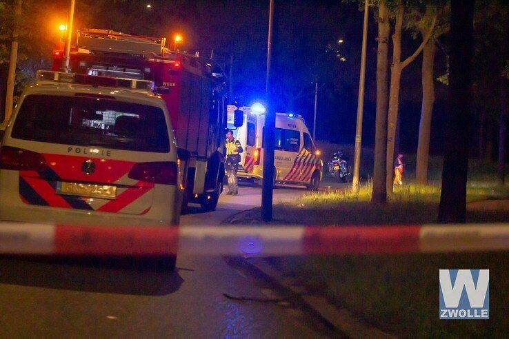 Eenzijdig motorongeval Zwartewaterallee Zwolle - Foto: Pim Haarsma