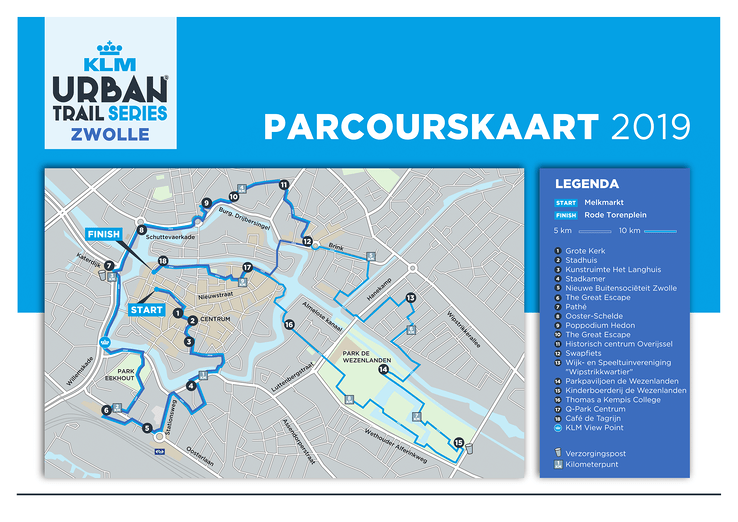 Parcours KLM Urban Trail Zwolle bekend