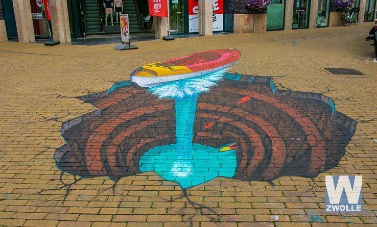 Street Art kunstwerken op Het Eiland in Zwolle - Foto: Arjen van der Zee