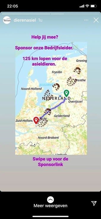 Geesje loopt 125 kilometer voor asieldieren van Dierenasiel Zwolle - Foto: Dierenasiel Zwolle