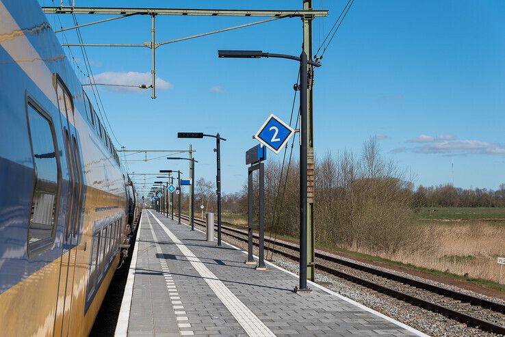Archieffoto van het perron op station Haren.