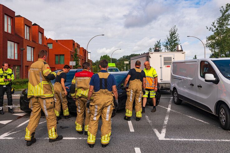 Het ongeluk gebeurde op de Katerdijk bij de parkeergarage. - Foto: Peter Denekamp