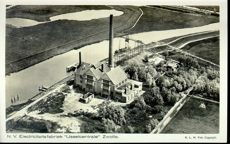 Luchtopname van de oude centrale gemaakt in de periode voor 1937. - Foto: Collectie Overijssel