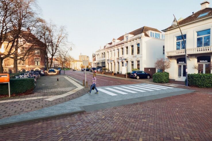 Impressie van verhoogde oversteekplaats nabij Luttekestraat. - Foto: Gemeente Zwolle