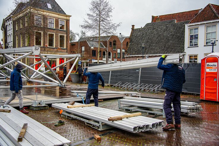 Opbouw Serious Request op Rodetorenplein begonnen - Foto: Obbe Bakker