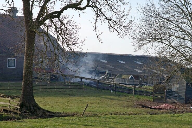 Wandelaar ontdekt brand bij boerderij in Mastenbroek - Foto: Bob Koning