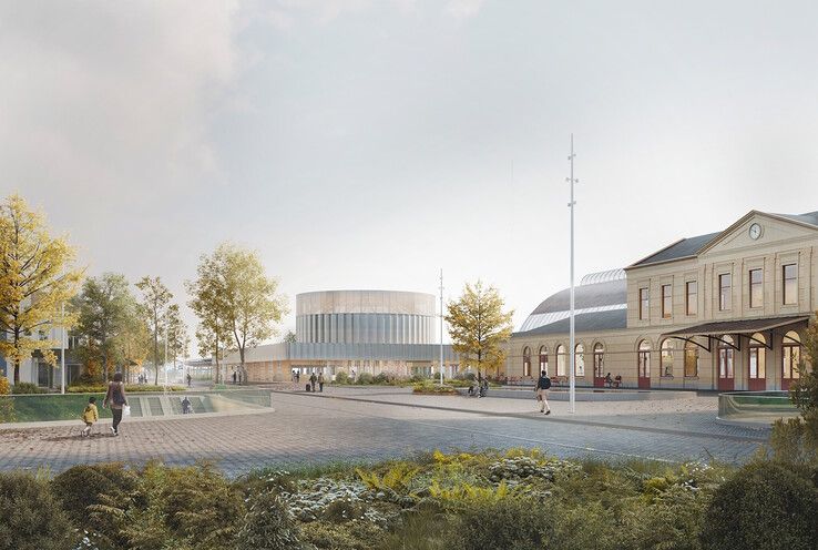 Impressie van de vernieuwing van het station aan de centrumzijde. - Foto: Studio Nauta