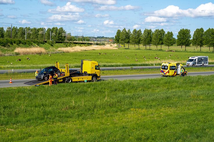 De botste tegen de vangrail op de N50 bij Kampen.
