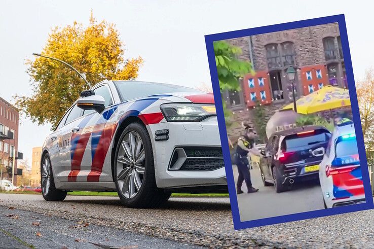 Snelle Audi van de politie/Inzet: De aanhouding op het Meerminneplein.