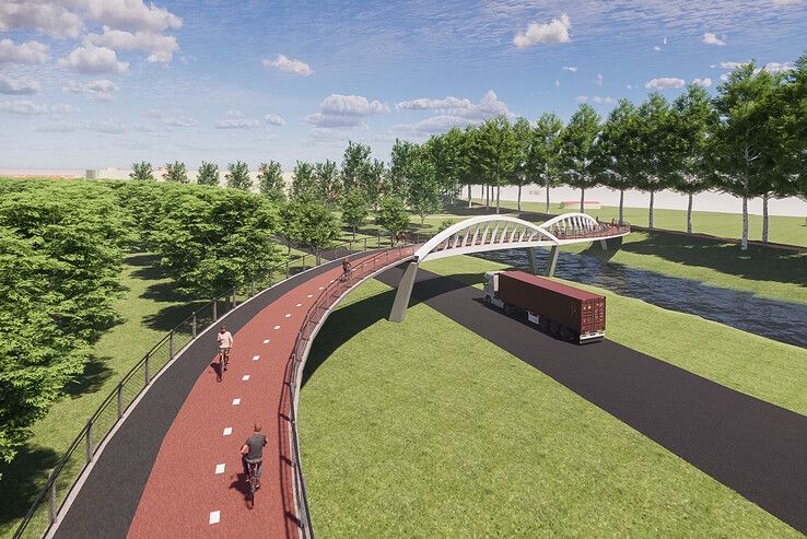 Kampen krijgt fietsbrug met dubbele boog over Europa-allee