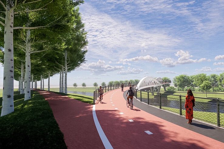 Kampen krijgt fietsbrug met dubbele boog over Europa-allee