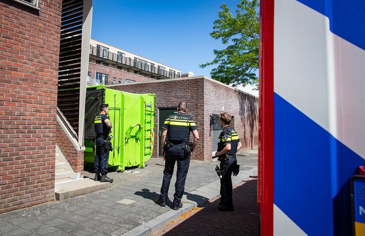 Gaslekkage bij de ontruiming van de woning aan de Koggekade in Zwolle.