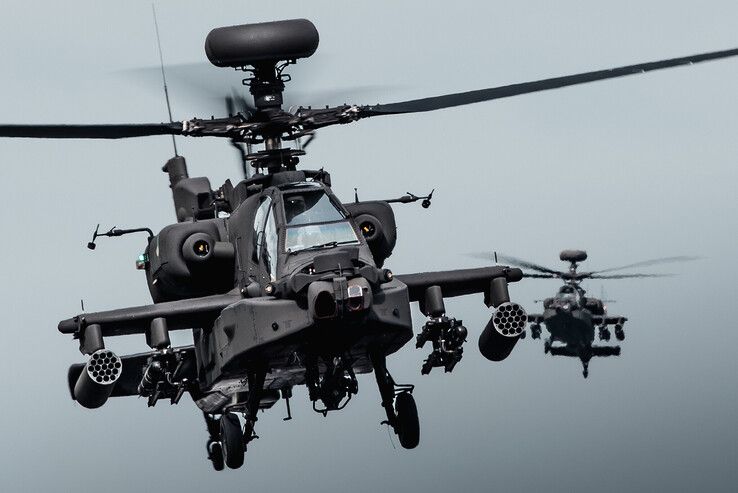 Een Apache-gevechtshelikopter.