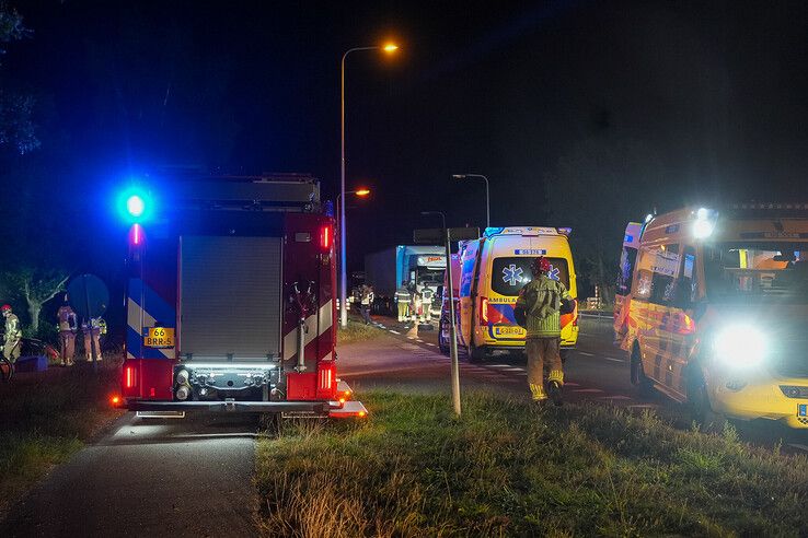 hulpdiensten bij ongeval op de N35 bij Mariënheem.